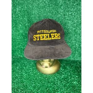 Vintage American Needle Pittsburgh Steelers Corduroy SnapBack Hat Brown Cap